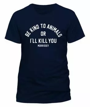 Темно-синяя футболка унисекс Morrissey Be Kind To Animals S