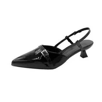 Temperament pointed high-heeled sandals women s spring new buckle single shoes stiletto women s shoes 35