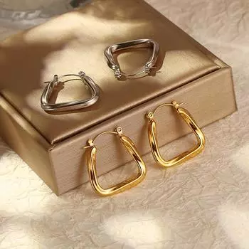 Серьги из титановой стали Temperament, легкие, роскошные, ретро, треугольные серьги, креативное чувство, умный тренд, нестандартные серьги
