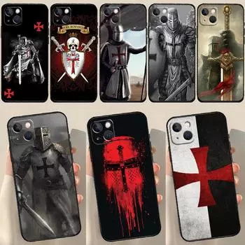 Templar Knight Case For iPhone 13 12 11 14 15 Pro Max 7 8 Plus X XR XS Max 12 Mini SE 2020 2022 Cover Coque iPhone 11