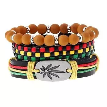 TEMU s new wooden beads beaded hand-woven DIY men s bracelet bracelet hand разноцветный