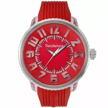 [Tendence] Watch FLASH Flash Red Dial Stainless Steel Mineral Glass Quartz 51MM Watch TY532005 Men s [Item]