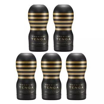TENGA New Premium Tenga Original вакуумная присоска, твердая черная, набор из 5 шт.