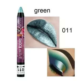 Тени для век 2 в 1 Водостойкие тени-карандаш для век Smudge-Unduck Stick Lip Makeup Glitter Shimmer Long-Lasting Lipstick, 10 011, 1 шт.