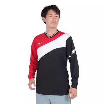 Tennis Wear Light Sweat Jacket Sweat Absorbent Quick Drying Easy to Move 62MCA511 Black x Red L [Mizuno]
