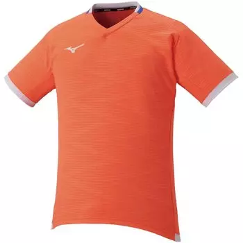 Tennis Wear Solar Cut Game Shirt Cooling Dynamotion Fit 62JA2031 Neon Flame x White x Sonic Blue M [Mizuno]