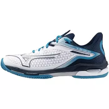 Теннисные туфли Wave Exceed TOUR 6 OC Искусственная трава для корта Клубные мероприятия Легкие мягкие теннисные туфли для хардбола, белые x темно-синие x бирюзовые, см 2E