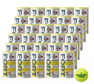 Теннисный мяч DUNLOP Pressure Rized FORT 2 мяча 1 коробка (30 банок/60 шариков) жёлтый