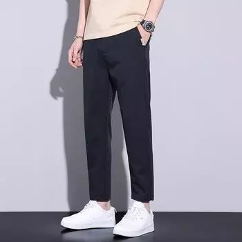 Tensi Casual Nine-point Pants for Men Slim and Versatile Small Trousers for Men Straight Trousers 28