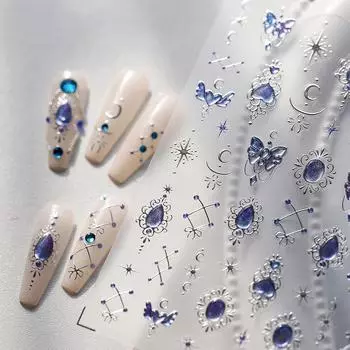 Tensor New Craft Relief Blue Dream Ins Наклейки для ногтей Наклейки для ногтей Бумага Желе Клей Серия M-683 M-683
