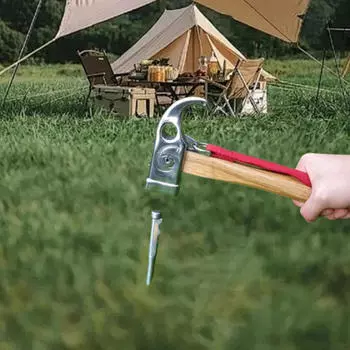 Tent Peg Hammer Ground Nail Practical with A Strap Stable Multifunctional Stake