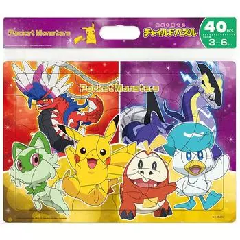 Tenyo Child Puzzle Pokemon Новый партнер! Пазл для детей из 40 деталей MC-40-606 с антибактериальным покрытием и чехлом для чистки. Возраст 3+