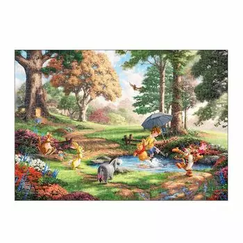 Tenyo Пазл из 266 деталей серии Stained Art Gyutto Дисней Винни Пух I Thomas Kinkade Studios Рамка в комплекте Подставка в комплекте Эмблема