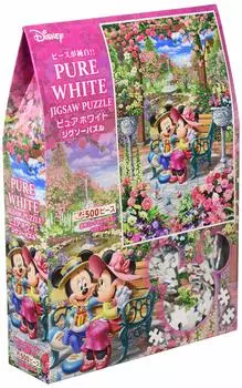Tenyo в 500 элементах пазла серии Pure White Gyutto с картой обслуживания Disney Love Blooming Royal Garden [Сделано в Японии] (25x36см) ДПГ-500-218