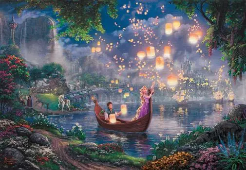 Tenyo в пазле из 1000 деталей Disney Thomas Kinkade Rapunzel on the Tower Tangled Canvas Style Special Art Collection с клеем и шпателем