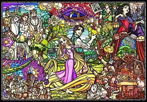 Tenyo в пазле из 1000 деталей Pure White с витражным стеклом Disney Rapunzel Story, в комплекте сервисная карта [Сделано в Японии] (51х73,5см) ДП-1000-036