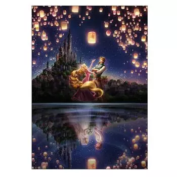 Tenyo в пазле из 300 деталей Disney Rapunzel on the Tower Future Reflection on the Lake В комплект входят клей и шпатель. В комплект входит сервисная карта [Сделано