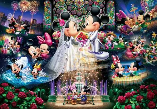 Tenyo в пазле из 500 элементов Disney Eternal Vow Wedding Dream поставляется с клеем и шпателем. В комплект входит сервисная карта [Сделано в Японии] (35x49см) Д-500-430