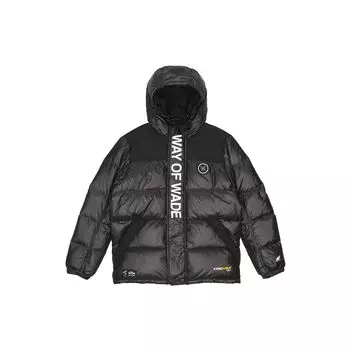 Теплая мужская куртка-пуховик с принтом логотипа серии Li Ning Wade, цветная, черная, AYMR131-1 S