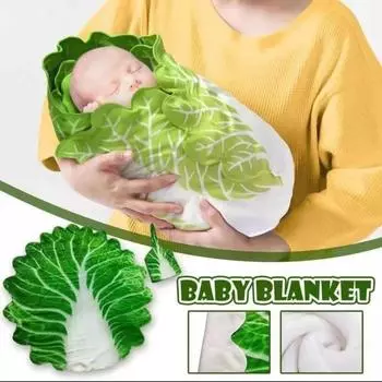 Теплый плед Super Soft Baby в форме капусты 120x120cm зелёный