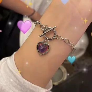 Термохромное ожерелье Love для женщин - стильная цепочка на ключицу Niche Design bracelet 1 piece