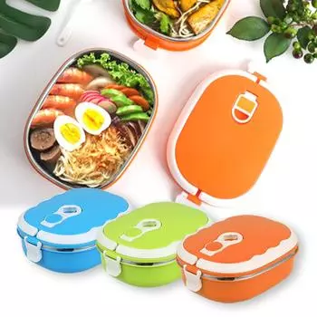 Термоконтейнер для ланча для детей Bento Box Хранение еды Изолированный пищевой контейнер Кухонные принадлежности 900 мл Герметичный контейнер для ланча Коробка 900ml