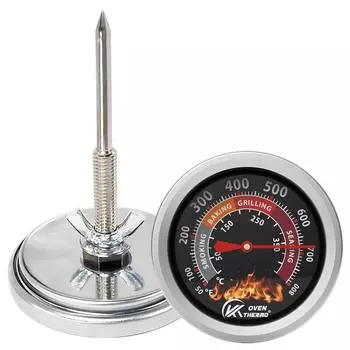 Термометр для гриля KT THERMO, датчик температуры для коптильни на углях, сменный термометр для жарки мяса на гриле белый
