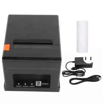 Термопринтер POS с интерфейсом USB Ethernet, 80 мм, USB-термический чековый принтер с автоматическим резаком
