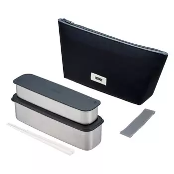Термос Bento Box 2 Tier Slim Fresh Lunch Box 815 мл Серый Черный DSA-805W GY-BK