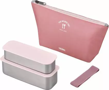 Термос Bento Box 2 уровня Slim Fresh Ланч-бокс 635 мл Пыльно-розовый DSA-604W DTP розовый