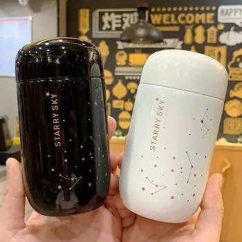 Термос Starry Sky Mini, маленькая емкость, герметичная кофейная кружка, термос из нержавеющей стали 304, 200 мл, термос 200ML белый
