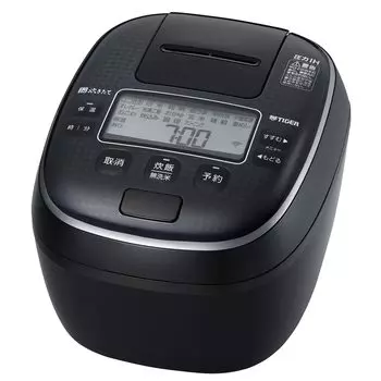 Термос Tiger Rice Pressure IH Freshly App глиняный горшок с покрытием для сохранения тепла черного цвета (ТИГР) Плита, 5,5 чашек, тип, приготовленная, связанная, кастрюля, JPA-Z100K