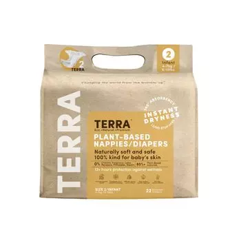 TERRA Super For Going Sensitive Infant Tape Infant 22 шт. Подгузник, впитывающий, приятный для кожи, ночной, для улицы, кожа, гладкий, дышащий, белый