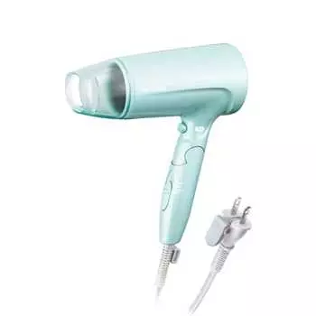 Tescom Dryer Protect Ion Equipped with Noise Suppression Mode, Cold and Hot Air, Large Air Volume, Folding, Easy Plug, Light Blue TD460A-A