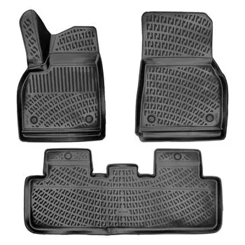 Tesla Model Y (After 2019) High-Quality and Durable Rubber Car Floor Mats - Odorless, Non-Slip, Long-Lasting