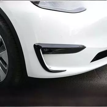 Tesla Model Y Матовый карбоновый спойлер и декоративная рамка передних противотуманных фар Y wind knife