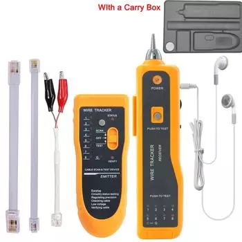 Тестер сетевого кабеля LAN для STP UTP Cat5 Cat6 RJ45 RJ11 Детектор Линейный Искатель Телефонный Провод Трекер Диагностический Набор Тональных Инструментов жёлтый