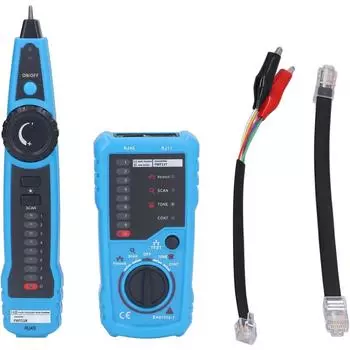 Тестер сетевых кабелей RJ11 и RJ45, искатель проводов Ethernet, картограф кабеля, тест целостности, портативный тестер кабеля LAN, искатель телефонного кабеля, быстрое позиционирование Package size:22*11*4cm синий