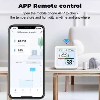 Тестер температуры и влажности Tuya ZigBee, ЖК-дисплей с подсветкой, приложение для мобильного телефона, дистанционное управление белый