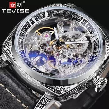 Tevise Light Роскошные мужские часы из нержавеющей стали сплава часы для дайвинга 3ATM водонепроницаемые повседневные спортивные часы T894 black&silver