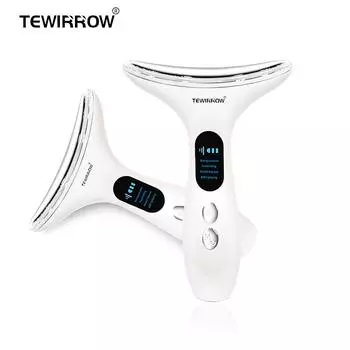 TEWIRROW Массажер-лифтинг для шеи и лица Smart Sensing Skin Антивозрастное устройство для лица и шеи с 3 режимами массажа для подтяжки кожи Перезаряжаемый белый