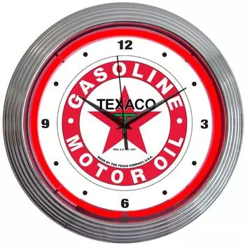 Часы настенные ретро неоновые Texaco Gasoline (пункт)