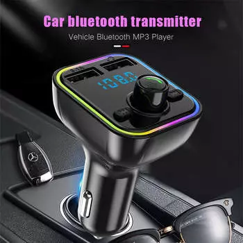 TF U Disk Read беспроводной MP3-плеер Handsfree аудиоресивер Авто Bluetooth-совместимый 5.0 автомобильный FM-передатчик Быстрое зарядное устройство чёрный