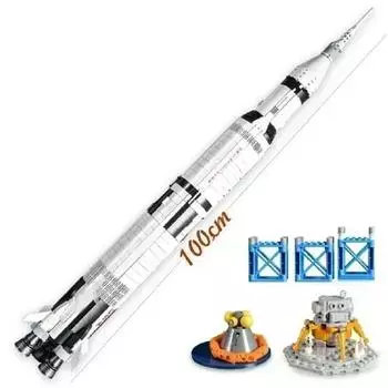 The Apollo Saturn V 92176 Building Blocks Space Rocket Idea Series Bricks Educational Toys for Children Birthday Xmas Gifts