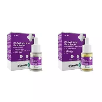 The Derma Co 2% Салициловая кислота Сыворотка с гамамелисом и корой ивы для активного лечения акне - 10 мл и The Derma Co 2% Койевая кислота Сыворотка для лица - 10 мл