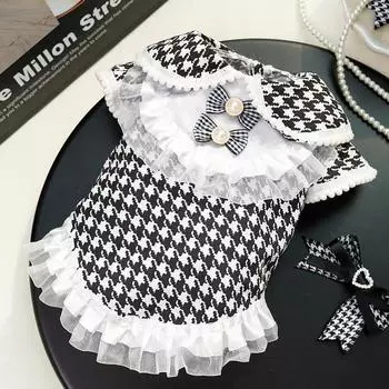 The Dog s Thousand Bird Grid Can Pull Golden Retriever Cat Skirts Cat Pet Supplies and Dog Clothes XS