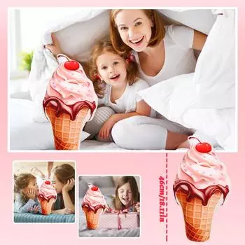 The Faux Ice Cream Plush Pillow The Dullness Of Traditional Pillows While Still Maintaining The High-end Texture Of Plush Toys. One Size