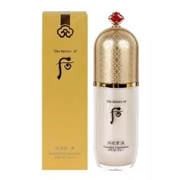 The History of Whoo Gongjinhyang Mi Essential Skin Foundation SPF30 PA++ 40ml Korean Herbal Base Makeup Flawless Coverage K-Beauty(Shade 1/2) Shade 1 (Light Beige)