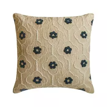 The HomeCentric Euro Sham Pillow Blue Euro Sham Pillows Льняная вышивка Накидки европейского размера для кровати Природа и цветы Современный стиль Easter - Brunnera 12 x 12 inch синий