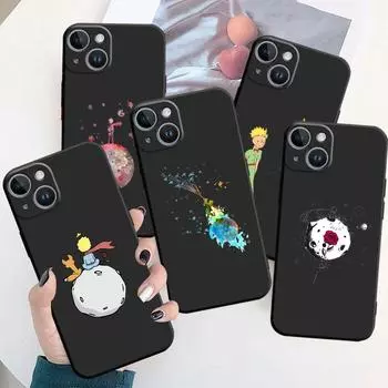 The Little Prince Black Case for iPhone SE 11 Pro Max XR XS X 13 Mini 7 8 6S 14 Plus 12 12pro XS Max 13pro 6 14Pro Phone Coque iPhone 14